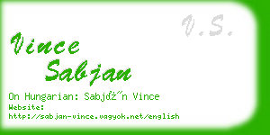 vince sabjan business card